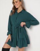 j studio Rochie tip cămașă verde închis cu cordon Stevania