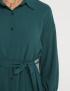 j studio Rochie tip cămașă verde închis cu cordon Stevania