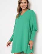j studio Rochie Verde Evazată Tip cutie cu Mâneci bufante Gwelan