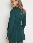 j studio Rochie Verde închisă Asimetrică cu croială tip cămașă cu elastic în talie Elodina