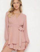 j studio Salopetă Mini Petrecută Roz închis cu Volan Bomina