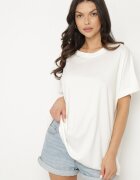 j studio Tricou Alb cu Viscoză cu croială liliac Tanariona