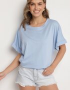 j studio Tricou Albastru cu Viscoză cu croială liliac Tanariona