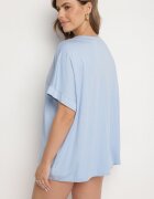 j studio Tricou Albastru cu Viscoză cu croială liliac Tanariona