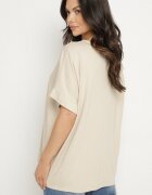 j studio Tricou Bej cu Vâscoză cu croi liliac Tanariona