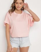 j studio Tricou roz deschis din Viscoză cu croială liliac Tanariona