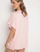 j studio Tricou roz deschis din Viscoză cu croială liliac Tanariona