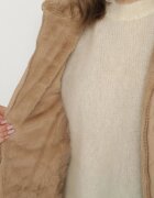 j.style Geacă Bej închis Lungă Reversibilă cu Cusături Matlasate și Glugă Olidia