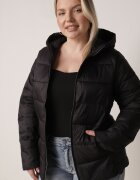j.style Geacă de tranziție Neagră Clasică cu matlasare și glugă Edariella