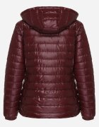 j.style Geacă Matlasată Bordo Finisată cu Glugă Detașabilă și Elastic la Mâneci Mivisea