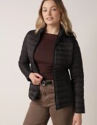 j.style Geacă Matlasată Neagră de tranziție cu glugă și panouri elastice Feziala