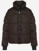 j.style Geacă Neagră Matlasată Puffer cu croi drept și elastic la mâneci Suzzana