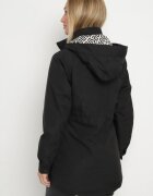 j.style Geacă neagră Parka cu glugă cu căptușeală decorativă Tiolara