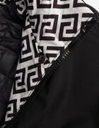 j.style Geacă neagră Parka cu glugă cu căptușeală decorativă Tiolara