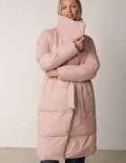 j.style Geacă Palton Roz Închisă cu capse Ascunse sub un pliu cu Buzunare și Curea Ritallas