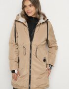 j.style Geacă Parka Bej închis Clasică cu Căptușeală de blană Olenevia
