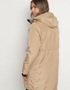 j.style Geacă Parka Bej închis Clasică cu Căptușeală de blană Olenevia