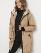 j.style Geacă Parka Bej închis Clasică cu Căptușeală de blană Olenevia