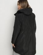 j.style Geacă Parka Clasică Neagră cu Căptușeală de Blană Olenevia
