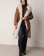 j.style Geacă Parka Maro cu Glugă Căptușeală din blană și Șnur în talie Semarien