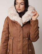 j.style Geacă Parka Maro cu Glugă Căptușeală din blană și Șnur în talie Semarien