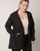 j.style Geacă Parka Neagră cu glugă detașabilă Delavin