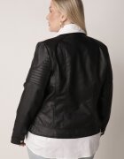 j.style Geacă Ramones Neagră cu croială cambrată cu guler ridicat cu capse Lissae