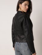 j.style Geacă Ramones Neagră Netedă cu croială cambrată Tessalin