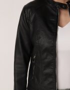 j.style Geacă Ramones Neagră Netedă cu croială cambrată Tessalin