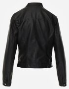 j.style Geacă Ramones Neagră Netedă cu croială cambrată Tessalin