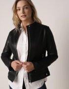 j.style Geacă ramonescă clasică neagră cu croi cambrat Anlea