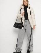 j.style Jachetă bej închis matlasată cu glugă decorată cu șnururi Olittia