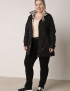 j.style Jachetă de vânt Neagră Tip Parka cu Glugă Detașabilă Nalinora