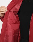 j.style Jachetă Matlasată Bordo cu Glugă cu Blană în Stil Clasic Mindrie