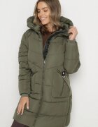 j.style Jachetă Matlasată Verde închis cu Glugă și Fermoare laterale Lindrie