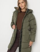 j.style Jachetă Matlasată Verde închis cu Glugă și Fermoare laterale Lindrie