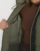 j.style Jachetă Matlasată Verde închis cu Glugă și Fermoare laterale Lindrie