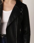 j.style Jachetă Neagră Clasică Ramonescă în Stil Motociclist Kelmi
