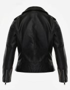 j.style Jachetă Neagră Clasică Ramonescă în Stil Motociclist Kelmi