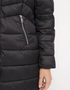 j.style Jachetă Neagră Matlasată cu Glugă Fixă Shorashi