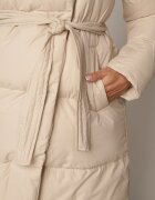 j.style Jachetă Palton Bej Încheiată cu Capse Ascunse sub Fentă cu Buzunare și Cureaua Ritallas