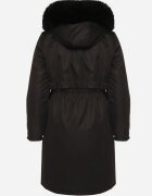 j.style Jachetă Parka Clasică Neagră cu Glugă cu Blană Essoria