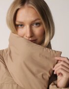 j.style Palton Bej închis încheiat cu capse ascunse sub fentă cu buzunare și curea Ritallas
