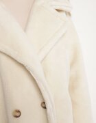 j.style Palton lung bej deschis stil Teddy cu două rânduri Malwirae