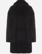 j.style Palton Negru Lung Blană Dublu Rând Stil Teddy Malwirae