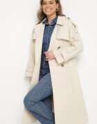 j.style Palton trench cu două rânduri de nasturi bej cu cordon șliț și rever Terezi