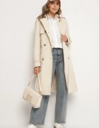 j.style Pardesiu Trench Bej Clasic la două rânduri de nasturi cu curea și rever Sareti