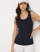 j.style Top Bleumarin din Bumbac cu un Croi Clasic Emitiella