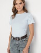 j.style Tricou Clasic Albastru deschis din bumbac Lorali