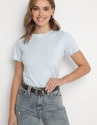 j.style Tricou Clasic Albastru deschis din bumbac Lorali